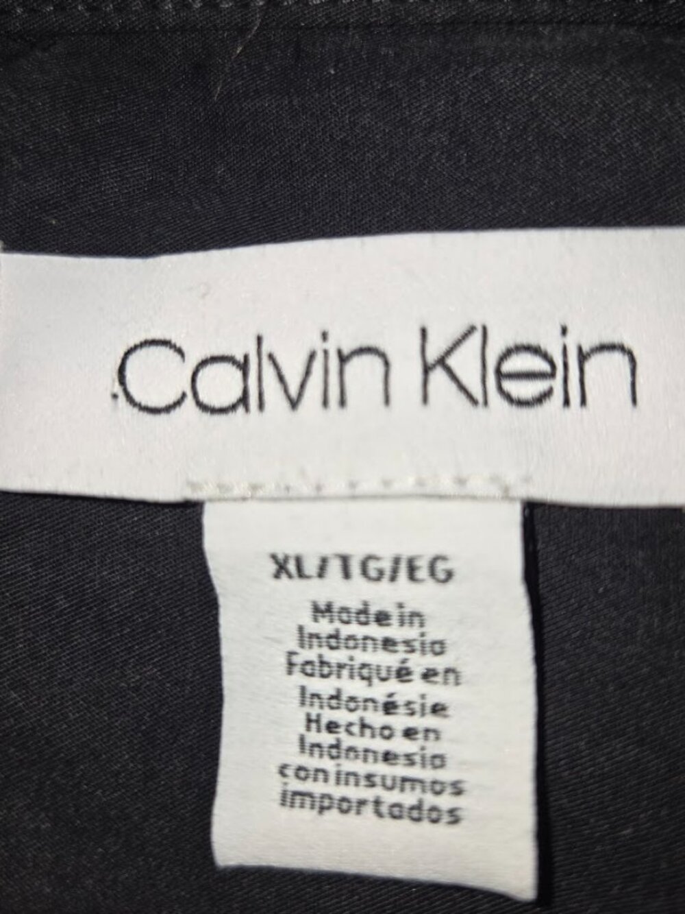 Calvin Klein Mens XL Black Cotton Cashmere Shirt Button Front CK Logo NWT - Picture 5 of 11